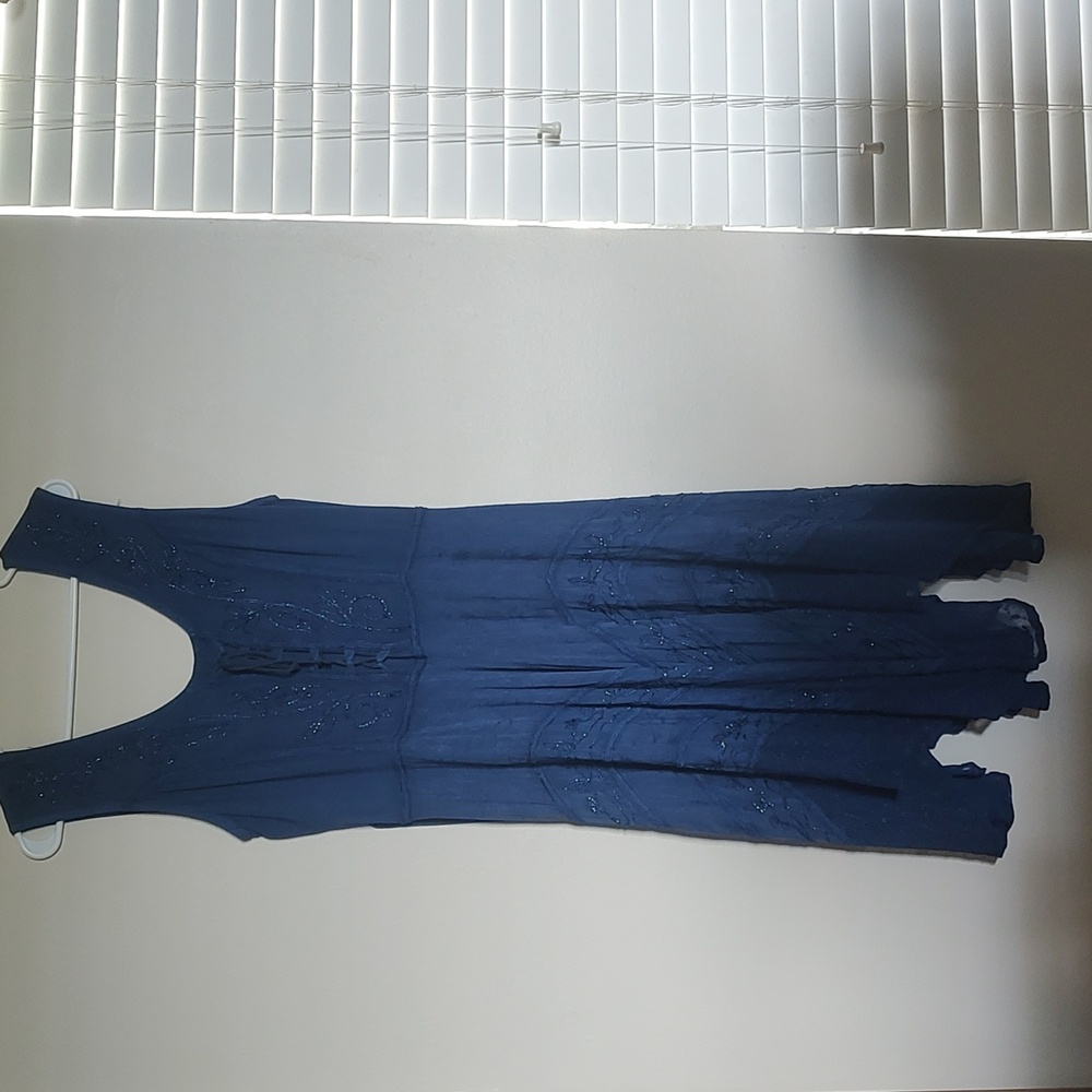Advance Apparels Boho Romanic Gothic Witchy Dark Blue Ladies Dress Size S/M